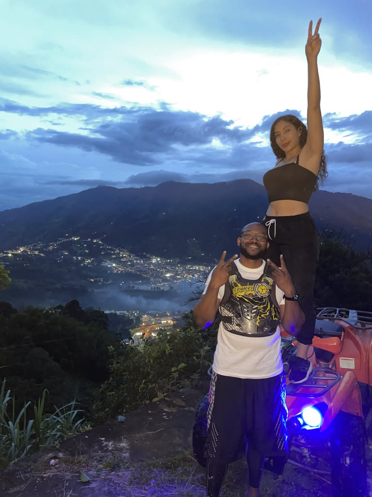 The mountains around Medellín at dusk